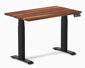 Desky Dual Mini Hardwood Sit Stand Desk - Pheasantwood / 40 x 24 in / Matte Black Desky Dual Mini Hardwood Sit Stand Desk - Pheasantwood / 40 x 24 in / Matte Black