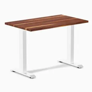 Desky Zero Mini Hardwood Office Desk - Pheasantwood / 40 x 24 in / White Desky Zero Mini Hardwood Office Desk - Pheasantwood / 40 x 24 in / White