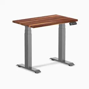 Desky Dual Mini Hardwood Sit Stand Desk - Pheasantwood / 32 x 20 in / Space Gray Desky Dual Mini Hardwood Sit Stand Desk - Pheasantwood / 32 x 20 in / Space Gray