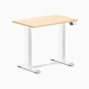 Desky Dual Mini Hardwood Sit Stand Desk - Maple / 32 x 20 in / White Desky Dual Mini Hardwood Sit Stand Desk - Maple / 32 x 20 in / White