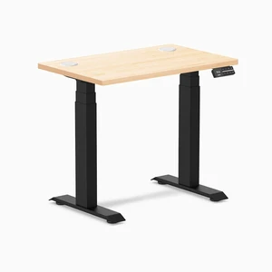 Desky Dual Mini Hardwood Sit Stand Desk - Maple / 32 x 20 in / Matte Black Desky Dual Mini Hardwood Sit Stand Desk - Maple / 32 x 20 in / Matte Black