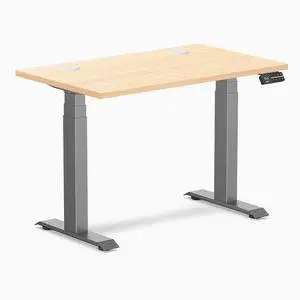Desky Dual Mini Hardwood Sit Stand Desk - Maple / 32 x 20 in / Space Gray Desky Dual Mini Hardwood Sit Stand Desk - Maple / 32 x 20 in / Space Gray