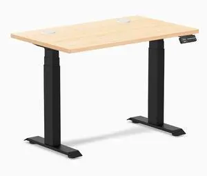 Desky Dual Mini Hardwood Sit Stand Desk - Maple / 32 x 20 in / Matte Black Desky Dual Mini Hardwood Sit Stand Desk - Maple / 32 x 20 in / Matte Black