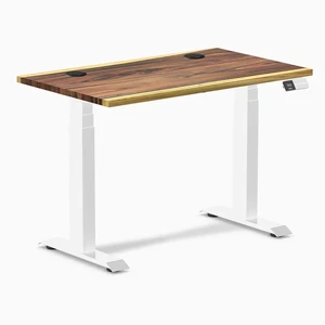 Desky Dual Mini Hardwood Sit Stand Desk - Saman / 32 x 20 in / White Desky Dual Mini Hardwood Sit Stand Desk - Saman / 32 x 20 in / White