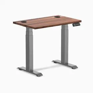 Desky Dual Mini Hardwood Sit Stand Desk - Walnut / 32 x 20 in / Space Gray Desky Dual Mini Hardwood Sit Stand Desk - Walnut / 32 x 20 in / Space Gray