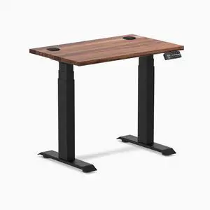 Desky Dual Mini Hardwood Sit Stand Desk - Walnut / 32 x 20 in / Matte Black Desky Dual Mini Hardwood Sit Stand Desk - Walnut / 32 x 20 in / Matte Black