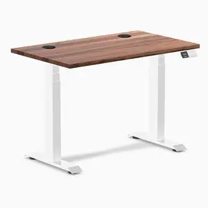 Desky Dual Mini Hardwood Sit Stand Desk - Walnut / 32 x 20 in / White Desky Dual Mini Hardwood Sit Stand Desk - Walnut / 32 x 20 in / White