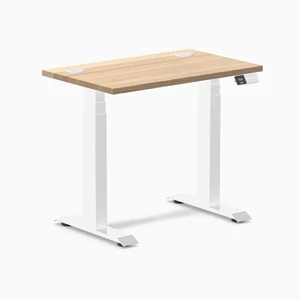 Desky Dual Mini Hardwood Sit Stand Desk - White Ash / 32 x 20 in / White Desky Dual Mini Hardwood Sit Stand Desk - White Ash / 32 x 20 in / White