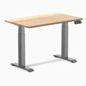 Desky Dual Mini Hardwood Sit Stand Desk - White Ash / 32 x 20 in / Space Gray Desky Dual Mini Hardwood Sit Stand Desk - White Ash / 32 x 20 in / Space Gray