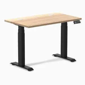 Desky Dual Mini Hardwood Sit Stand Desk - White Ash / 32 x 20 in / Matte Black Desky Dual Mini Hardwood Sit Stand Desk - White Ash / 32 x 20 in / Matte Black
