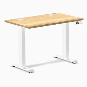 Desky Dual Mini Hardwood Sit Stand Desk - White Oak / 32 x 20 in / White Desky Dual Mini Hardwood Sit Stand Desk - White Oak / 32 x 20 in / White