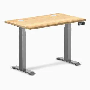 Desky Dual Mini Hardwood Sit Stand Desk - White Oak / 32 x 20 in / Space Gray Desky Dual Mini Hardwood Sit Stand Desk - White Oak / 32 x 20 in / Space Gray