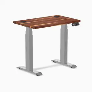 Desky Dual Mini Hardwood Sit Stand Desk - Pheasantwood / 32 x 20 in / Grey Desky Dual Mini Hardwood Sit Stand Desk - Pheasantwood / 32 x 20 in / Grey