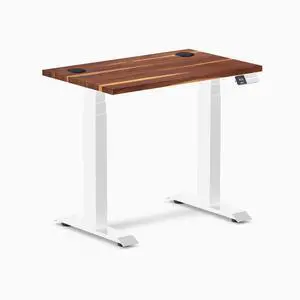 Desky Dual Mini Hardwood Sit Stand Desk - Pheasantwood / 32 x 20 in / White Desky Dual Mini Hardwood Sit Stand Desk - Pheasantwood / 32 x 20 in / White
