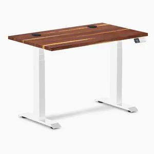 Desky Dual Mini Hardwood Sit Stand Desk - Pheasantwood / 32 x 20 in / White Desky Dual Mini Hardwood Sit Stand Desk - Pheasantwood / 32 x 20 in / White