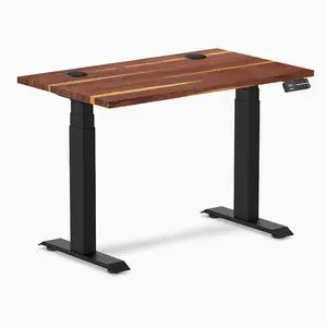 Desky Dual Mini Hardwood Sit Stand Desk - Pheasantwood / 32 x 20 in / Matte Black Desky Dual Mini Hardwood Sit Stand Desk - Pheasantwood / 32 x 20 in / Matte Black