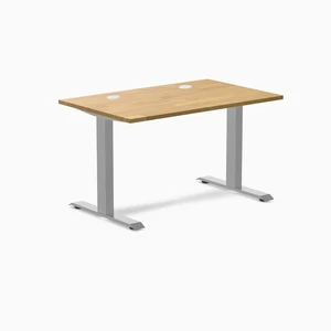 Desky Zero Rubberwood Office Desk - Light Oak / 48 x 30 in / Grey Desky Zero Rubberwood Office Desk - Light Oak / 48 x 30 in / Grey