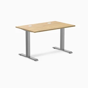 Desky Zero Rubberwood Office Desk - Light Oak / 48 x 30 in / Space Gray Desky Zero Rubberwood Office Desk - Light Oak / 48 x 30 in / Space Gray