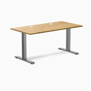 Desky Zero Rubberwood Office Desk - Light Oak / 48 x 30 in / Space Gray Desky Zero Rubberwood Office Desk - Light Oak / 48 x 30 in / Space Gray