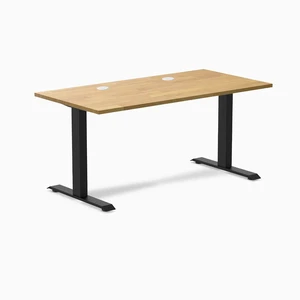 Desky Zero Rubberwood Office Desk - Light Oak / 48 x 30 in / Matte Black Desky Zero Rubberwood Office Desk - Light Oak / 48 x 30 in / Matte Black