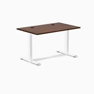 Desky Zero Rubberwood Office Desk - Red Walnut / 48 x 30 in / White Desky Zero Rubberwood Office Desk - Red Walnut / 48 x 30 in / White