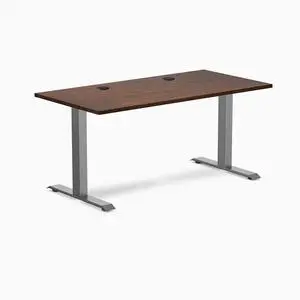 Desky Zero Rubberwood Office Desk - Red Walnut / 48 x 30 in / Space Gray Desky Zero Rubberwood Office Desk - Red Walnut / 48 x 30 in / Space Gray