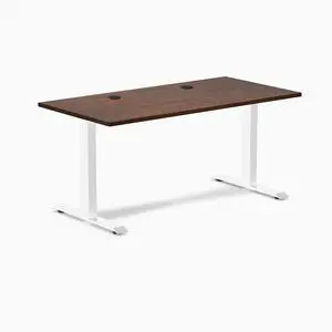 Desky Zero Rubberwood Office Desk - Red Walnut / 48 x 30 in / White Desky Zero Rubberwood Office Desk - Red Walnut / 48 x 30 in / White