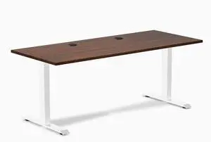 Desky Zero Rubberwood Office Desk - Red Walnut / 48 x 30 in / White Desky Zero Rubberwood Office Desk - Red Walnut / 48 x 30 in / White