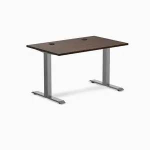 Desky Zero Rubberwood Office Desk - Dark Walnut / 48 x 30 in / Space Gray Desky Zero Rubberwood Office Desk - Dark Walnut / 48 x 30 in / Space Gray