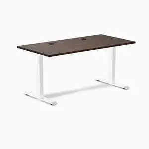 Desky Zero Rubberwood Office Desk - Dark Walnut / 48 x 30 in / White Desky Zero Rubberwood Office Desk - Dark Walnut / 48 x 30 in / White
