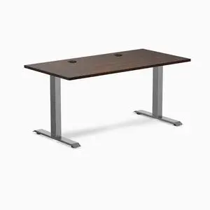 Desky Zero Rubberwood Office Desk - Dark Walnut / 48 x 30 in / Space Gray Desky Zero Rubberwood Office Desk - Dark Walnut / 48 x 30 in / Space Gray