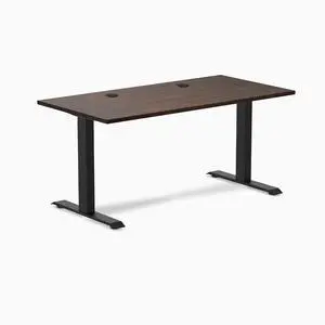Desky Zero Rubberwood Office Desk - Dark Walnut / 48 x 30 in / Matte Black Desky Zero Rubberwood Office Desk - Dark Walnut / 48 x 30 in / Matte Black