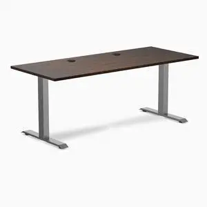 Desky Zero Rubberwood Office Desk - Dark Walnut / 48 x 30 in / Space Gray Desky Zero Rubberwood Office Desk - Dark Walnut / 48 x 30 in / Space Gray