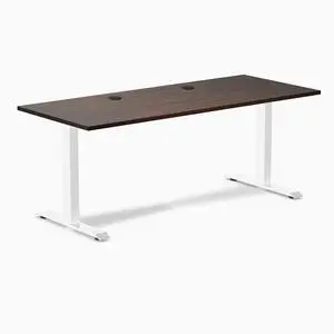 Desky Zero Rubberwood Office Desk - Dark Walnut / 48 x 30 in / White Desky Zero Rubberwood Office Desk - Dark Walnut / 48 x 30 in / White