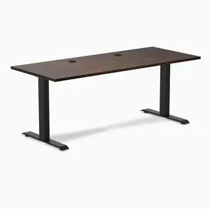 Desky Zero Rubberwood Office Desk - Dark Walnut / 48 x 30 in / Matte Black Desky Zero Rubberwood Office Desk - Dark Walnut / 48 x 30 in / Matte Black