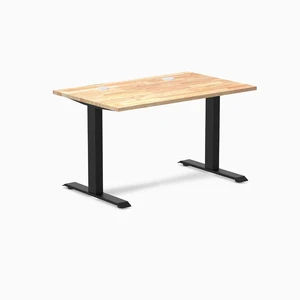 Desky Zero Rubberwood Office Desk - Natural Timber / 48 x 30 in / Matte Black Desky Zero Rubberwood Office Desk - Natural Timber / 48 x 30 in / Matte Black