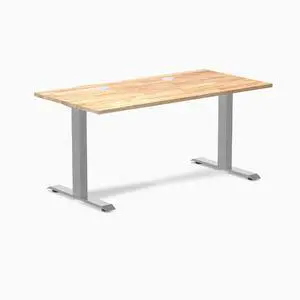 Desky Zero Rubberwood Office Desk - Natural Timber / 48 x 30 in / Grey Desky Zero Rubberwood Office Desk - Natural Timber / 48 x 30 in / Grey