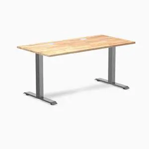 Desky Zero Rubberwood Office Desk - Natural Timber / 48 x 30 in / Space Gray Desky Zero Rubberwood Office Desk - Natural Timber / 48 x 30 in / Space Gray