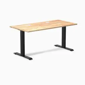 Desky Zero Rubberwood Office Desk - Natural Timber / 48 x 30 in / Matte Black Desky Zero Rubberwood Office Desk - Natural Timber / 48 x 30 in / Matte Black