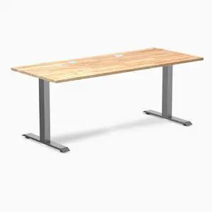 Desky Zero Rubberwood Office Desk - Natural Timber / 48 x 30 in / Space Gray Desky Zero Rubberwood Office Desk - Natural Timber / 48 x 30 in / Space Gray
