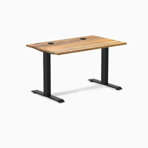 Desky Zero Hardwood Office Desk - Teak / 48 x 30 in / Matte Black Desky Zero Hardwood Office Desk - Teak / 48 x 30 in / Matte Black