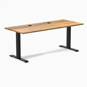 Desky Zero Hardwood Office Desk - Teak / 48 x 30 in / Matte Black Desky Zero Hardwood Office Desk - Teak / 48 x 30 in / Matte Black