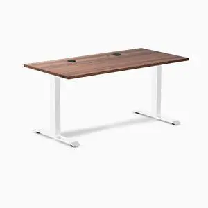 Desky Zero Hardwood Office Desk - Walnut / 48 x 30 in / White Desky Zero Hardwood Office Desk - Walnut / 48 x 30 in / White