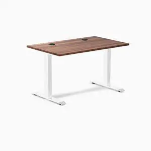 Desky Zero Hardwood Office Desk - Walnut / 48 x 30 in / White Desky Zero Hardwood Office Desk - Walnut / 48 x 30 in / White