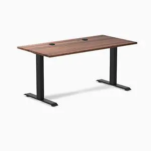 Desky Zero Hardwood Office Desk - Walnut / 48 x 30 in / Matte Black Desky Zero Hardwood Office Desk - Walnut / 48 x 30 in / Matte Black