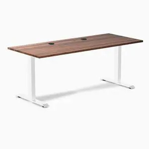 Desky Zero Hardwood Office Desk - Walnut / 48 x 30 in / White Desky Zero Hardwood Office Desk - Walnut / 48 x 30 in / White
