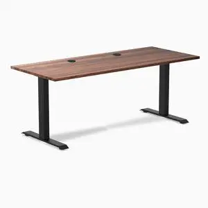 Desky Zero Hardwood Office Desk - Walnut / 48 x 30 in / Matte Black Desky Zero Hardwood Office Desk - Walnut / 48 x 30 in / Matte Black