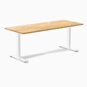 Desky Zero Hardwood Office Desk - White Oak / 48 x 30 in / White Desky Zero Hardwood Office Desk - White Oak / 48 x 30 in / White