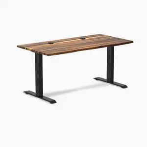 Desky Zero Hardwood Office Desk - Pheasantwood / 48 x 30 in / Matte Black Desky Zero Hardwood Office Desk - Pheasantwood / 48 x 30 in / Matte Black