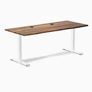 Desky Zero Hardwood Office Desk - Pheasantwood / 48 x 30 in / White Desky Zero Hardwood Office Desk - Pheasantwood / 48 x 30 in / White